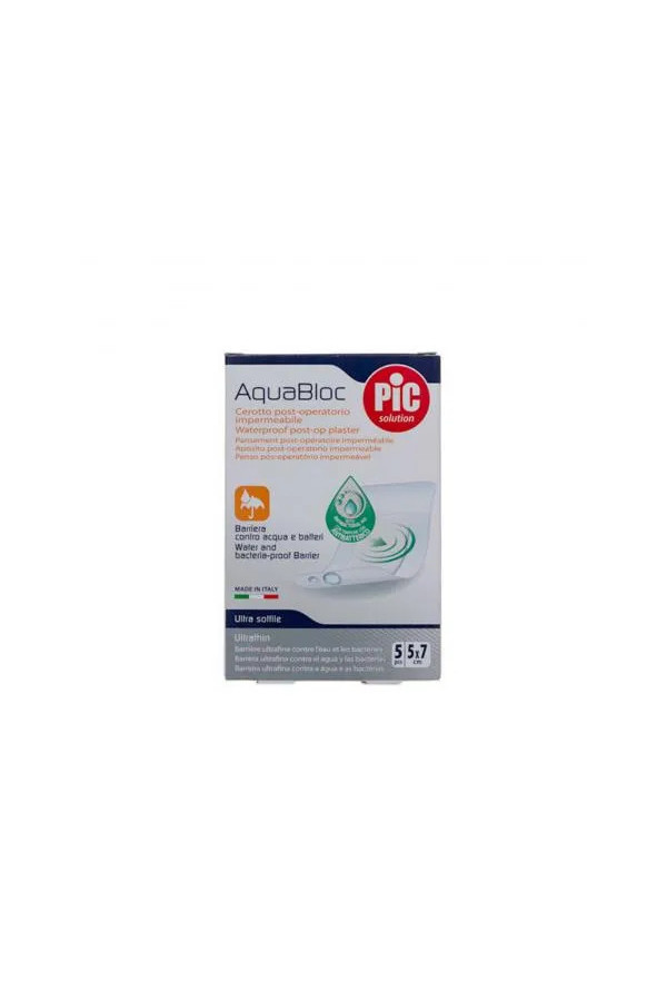 Pic Aquabloc Pansement Stérile Postopératoire Avec Bactéricide 5 X 7 Cm 5 U