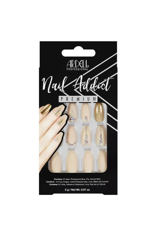 Ardell Nail Addict Nude Jeweled False Nails