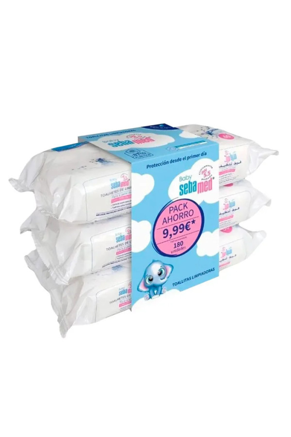 Sebamed Lingettes nettoyantes pour bébés lot 3 x 60