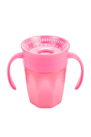Gobelet 360 Sans Bec Verseur Rose Avec Poignées 200ml