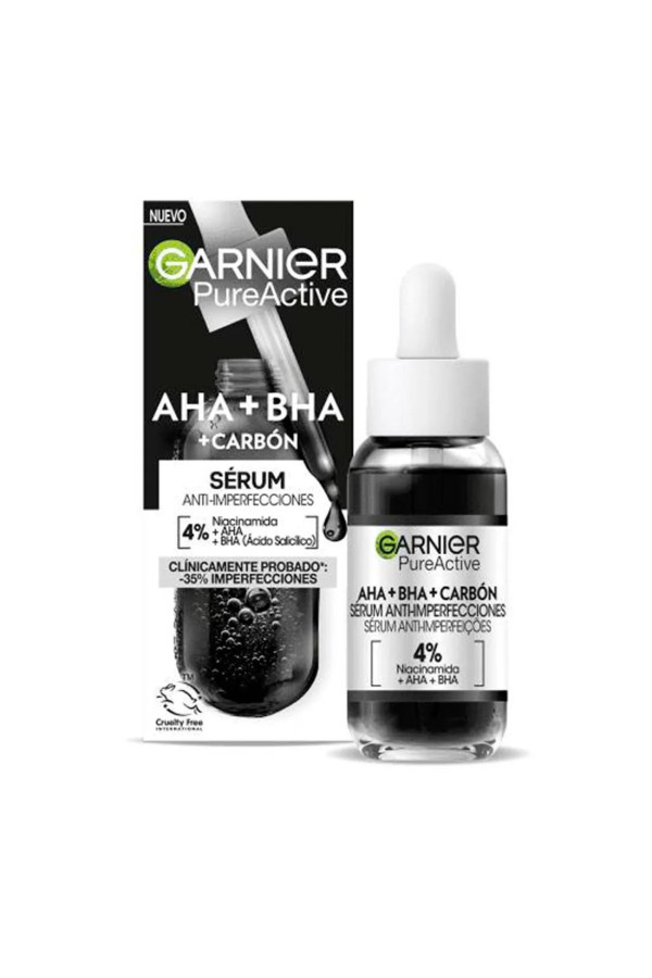 Garnier Pure Active Aha Bha Carbón Sérum Anti-Imperfecciones 30ml