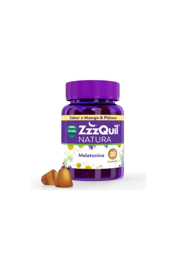 Vicks Zzzquil Natura Melatonin Saveur Mangue et Banane 30 Unités
