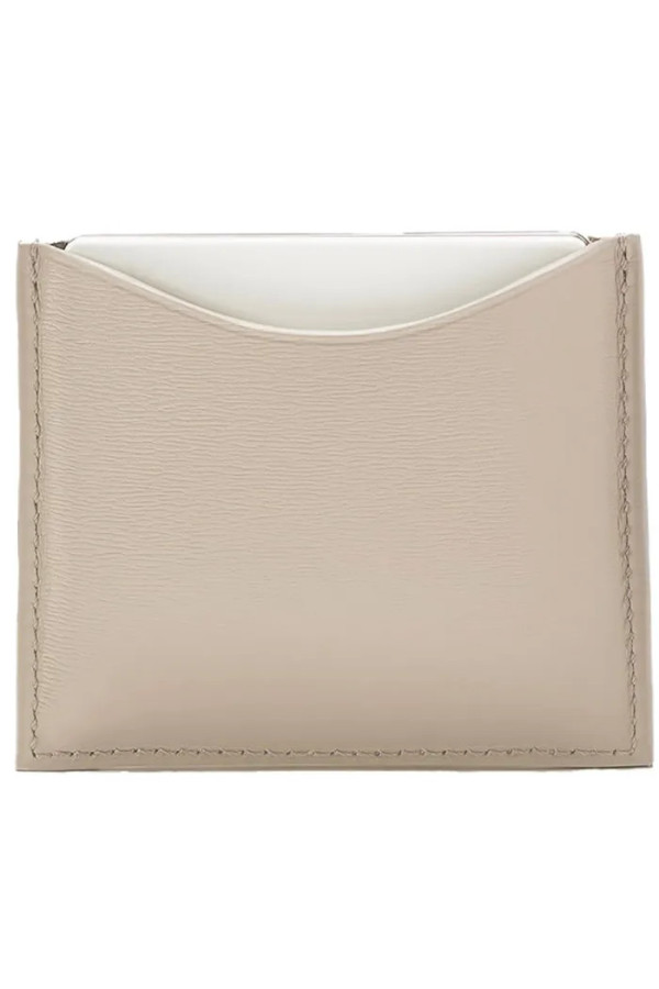 La Bouche Rouge Beige Leather Compact Case