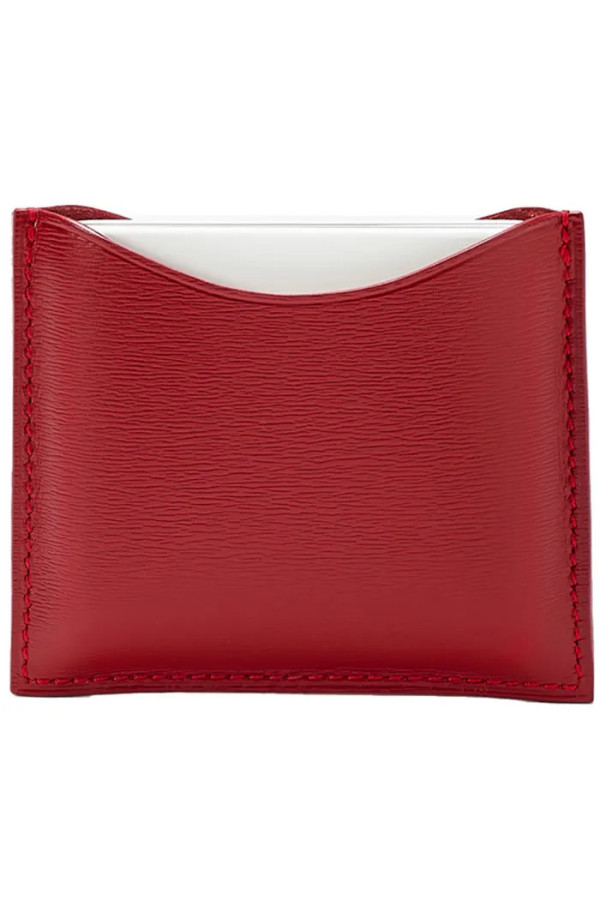 La Bouche Rouge Red Leather Compact Case