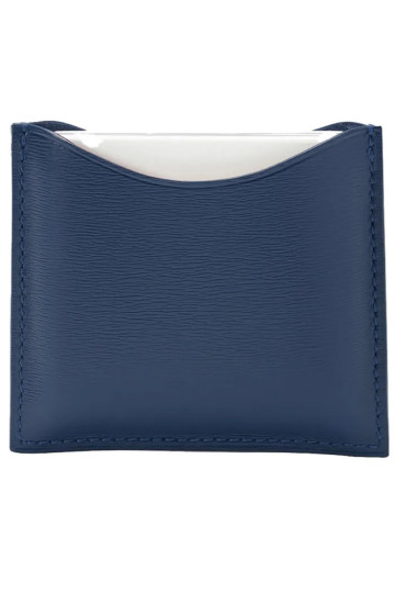 La Bouche Rouge Navy Blue Leather Compact Case