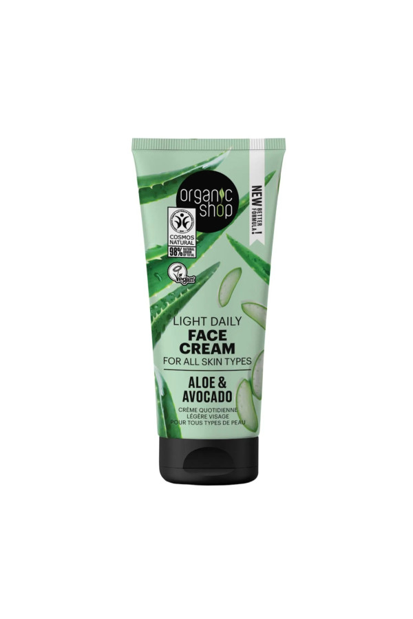 Organic Shop Aloe Crema Facial Diaria Todo Tipo De Pieles 50ml