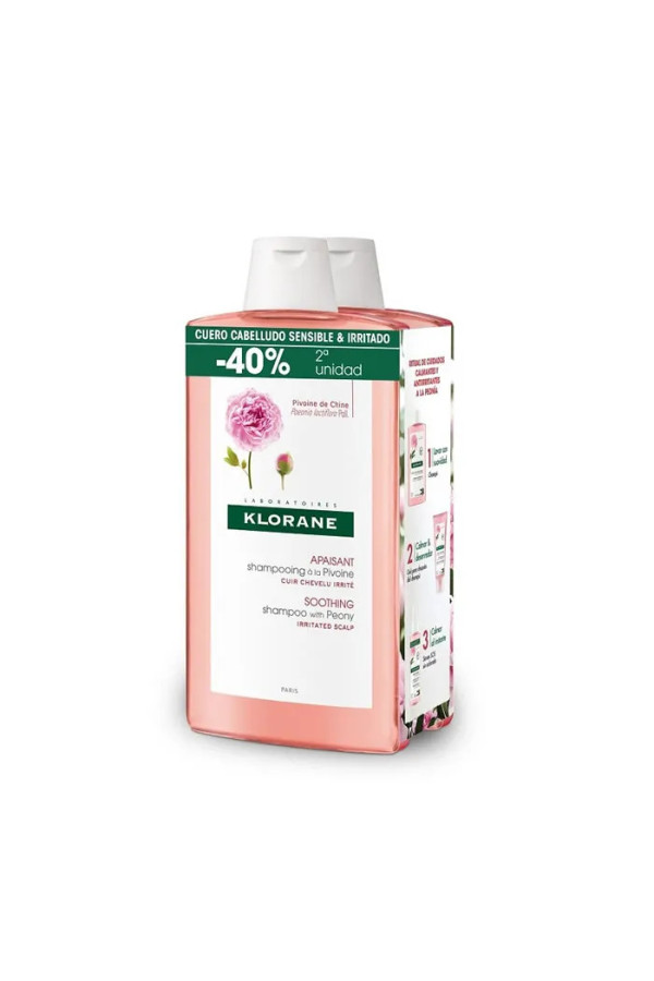 Klorane Duplo Shampoing Pivoine 2x400ml