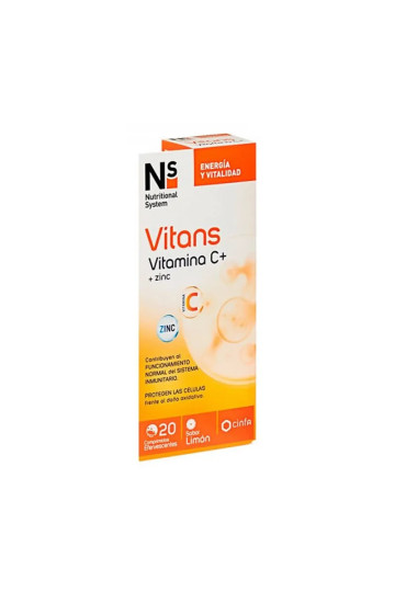 Ns Vitans Vitamine C + Zinc 20Comprimés Effervescents Saveur Citron