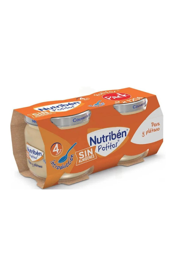Nutribén Pot Banane, Mandarine, Poire et Biscuit 2 Bocaux 190 g