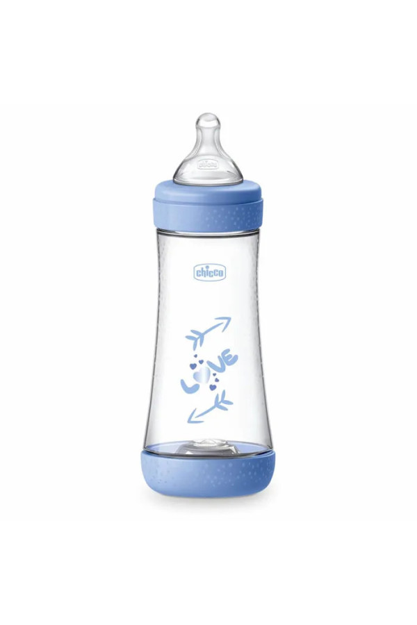 Chicco Perfect Silicone Feeding Bottle 300ml Blue 4m+