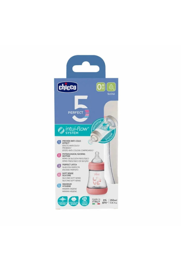 Biberon Chicco Perfect 0M+ Silicone Rose 150ml
