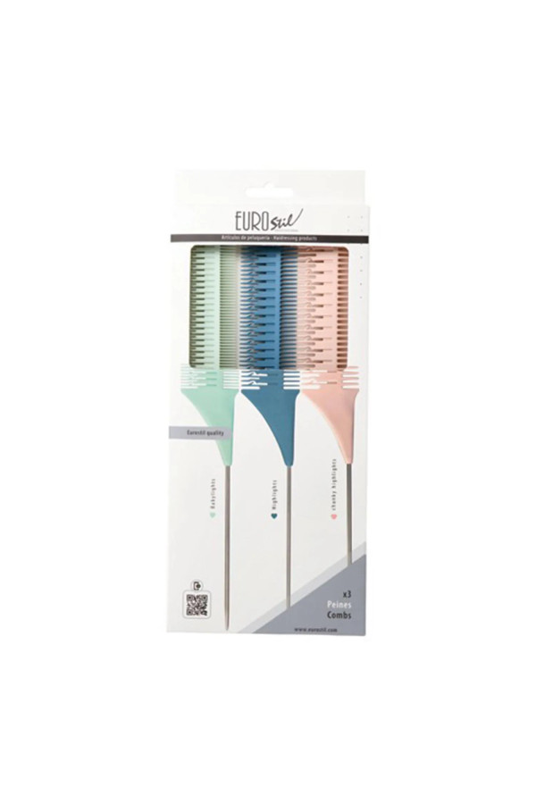 Eurostil Colores Set Peines Mechas 3un