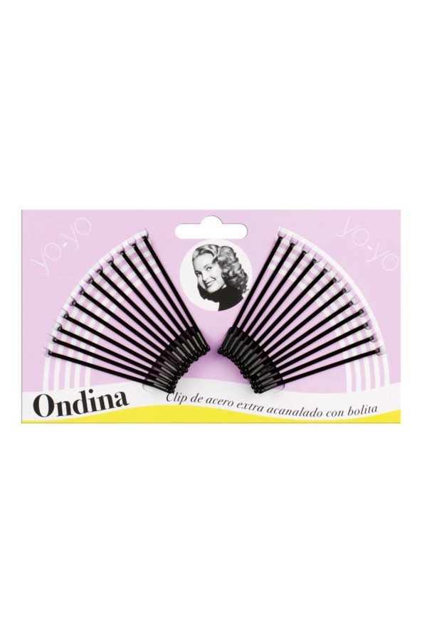 Eurostil Acanalado Clips Acero Con Bolita Negra 50mm Pack 1un