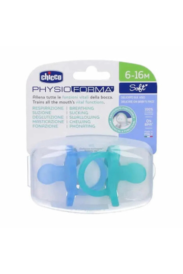 Chicco Sucette Physio Soft Silicone Bleu 6-12M