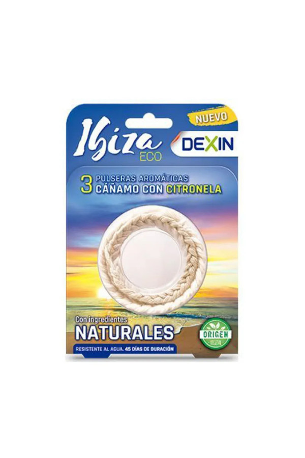 Dexin Bracelets Anti-Moustiques à la Citronnelle Résistants à l'Eau Pack Ibiza 3 Unités