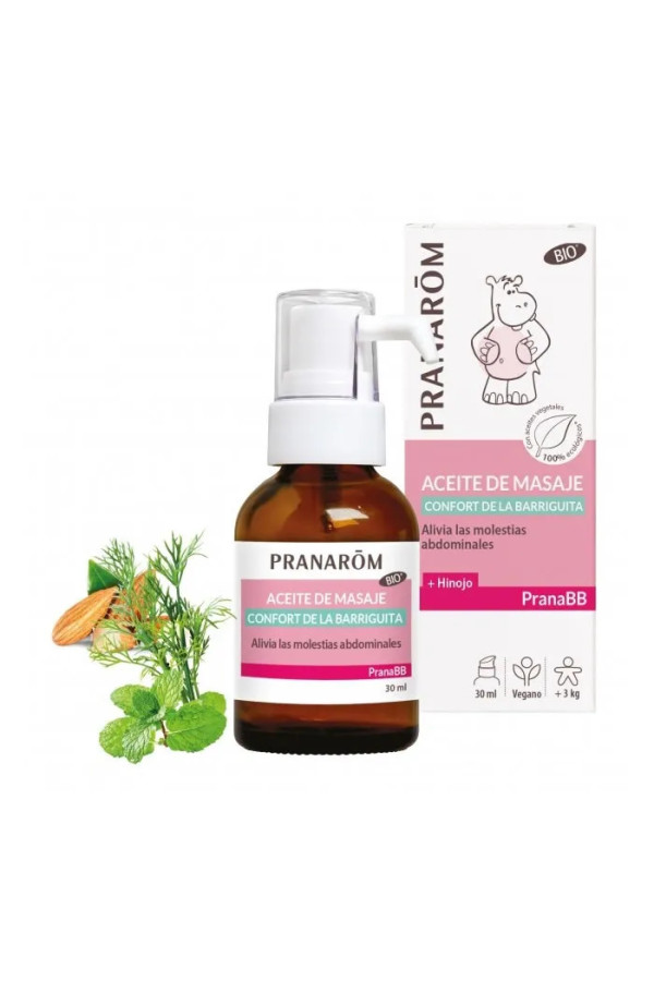 Pranarom Huile de Massage Confort Ventre 30ml