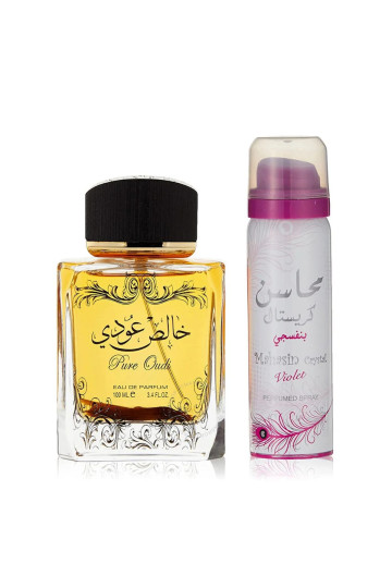 Lattafa Pure Oudi Eau De Parfum 100ml Spray Desodorante 50ml Spray