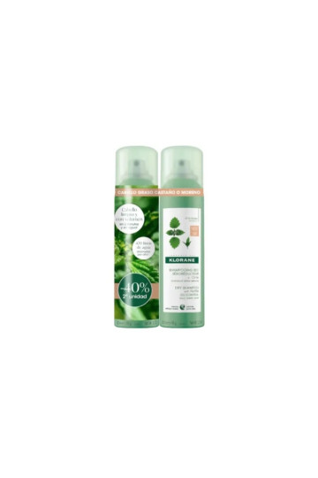 Klorane Shampoing Sec Purifiant À L'ortie Pour Cheveux Bruns 2x150 ml