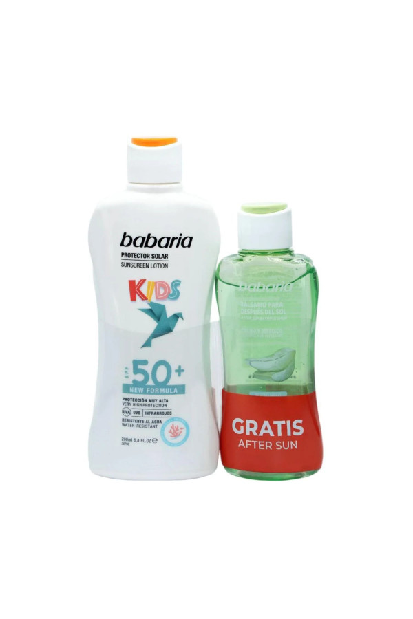 Babaria Kids Protector Solar Spf50 Resistente Al Agua 200ml Balsamo After Sun 1u
