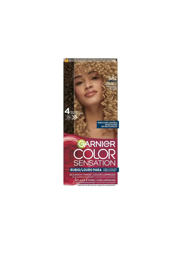 Garnier Color Sensation Tinte Rubio Luminoso Sin Decoloración Para Cabello Oscuro Louro Caramelo 5 U