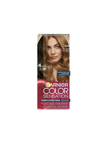 Garnier Color Sensation Tinte Rubio Luminoso Sin Decoloración Para Cabello Oscuro Louro Café 5 U