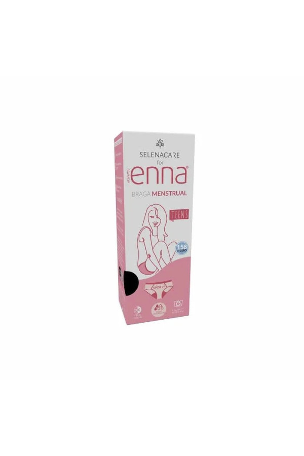 Enna Teens Menstrual Hipster Brief Size 158 Black Moderate Flow