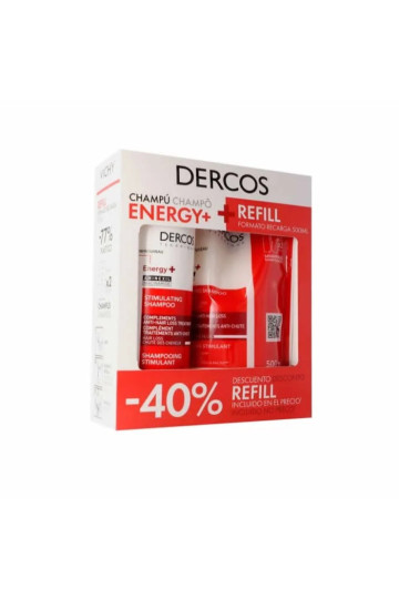 Vichy Dercos Energy+ Stimulating Anti-Hair Loss Shampoo 400ml + Refill 400ml